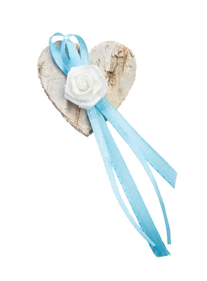 Gästeanstecker Birkenherz mit Anstecknadel Bastelset Material für 50 Stk.