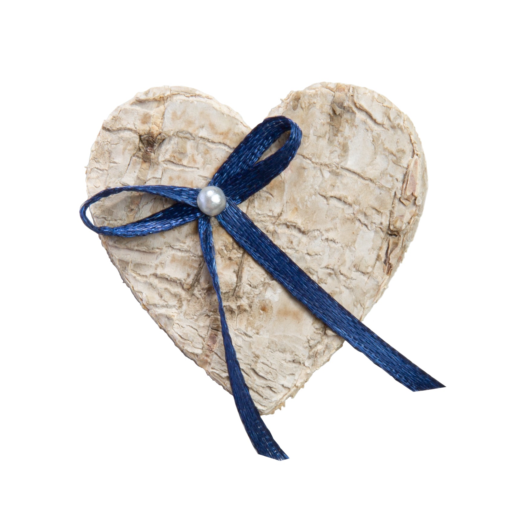 Gästeanstecker Birkenherz mit kleiner Msche dunkelblau, inkl. Anstecknadel