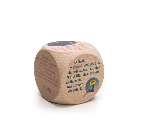 Gebetswürfel bunt aus Holz 6x6cm