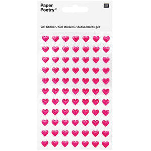 Gelsticker Herzen neonpink 1 Bogen 9,5x19cm