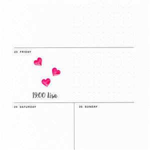 Gelsticker Herzen neonpink 1 Bogen 9,5x19cm