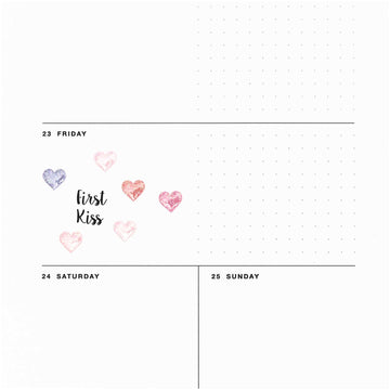 Gelsticker Herzen Glitter pastell 1 Bogen 9,5x15cm