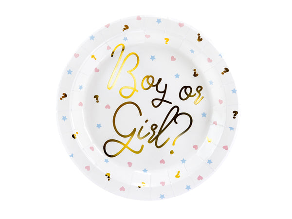 Gender Reveal Party Pappteller Ø23cm 6 Stück