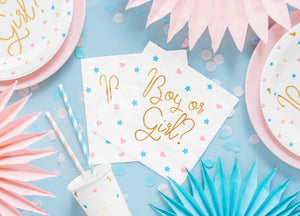 Gender Reveal Party Servietten 33x33cm 20 Stück