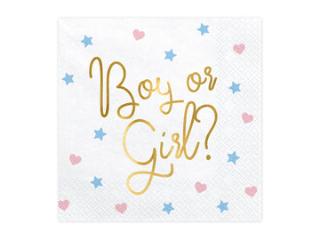 Gender Reveal Partyservietten 33x33cm 20 Stück