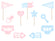 Gender Reveal Party Props Photo Booth Accessoires Babyparty pink/blue 11 Teile 14-26cm