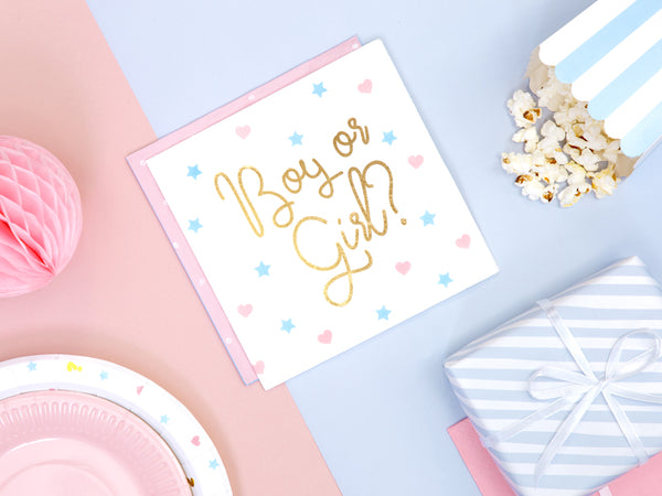 Gender Reveal Party Servietten 33x33cm 20 Stück