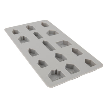 Silikon Gießform Mini Häuser 14,5x26x1,5cm 15 Formen 1 Stück