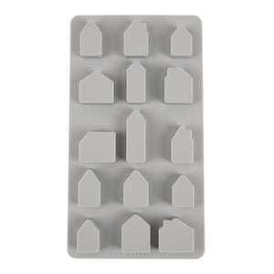Silikon Gießform Mini Häuser 14,5x26x1,5cm 15 Formen 1 Stück