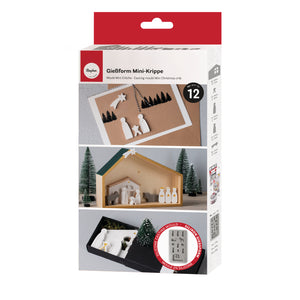 Silikon-Gießform Mini Krippe 14,5x26x1cm 12 Formen
