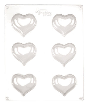 Gießform Herzen Kunststoff transparent 6x35g-5,5cm 23,5x18x5cm