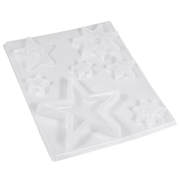 Gießform Sterne 7 Motive ca. 3-13cm Größe: 23,2x18,3cm