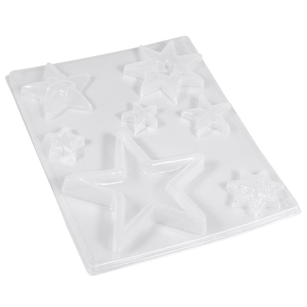 Gießform Sterne 7 Motive ca. 3-13cm Größe: 23,2x18,3cm
