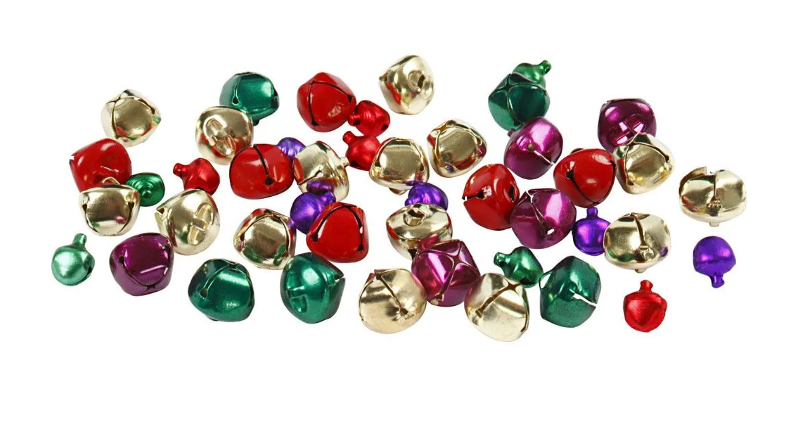 Glöckchen D 10+14 mm Metallic-Farben 24 Stück