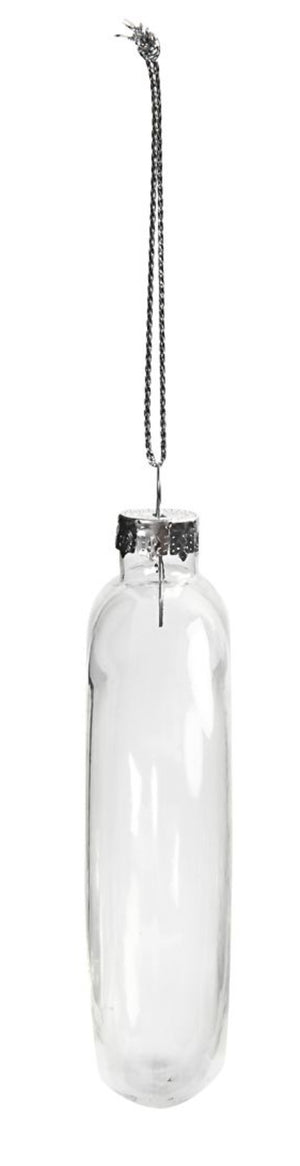 Glaskugel flach Medaillon transparent 8cm 1 Stück