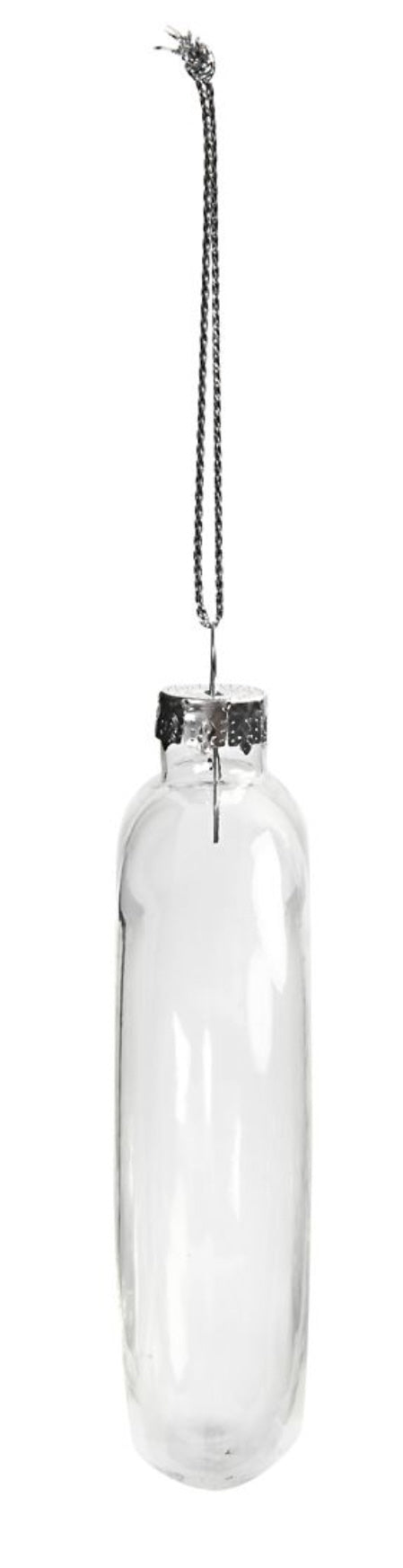 Glaskugel flach Medaillon transparent 8cm 1 Stück