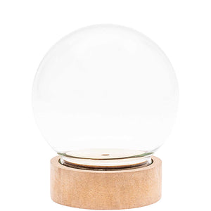 Glasdekokugel mit Holzsockel