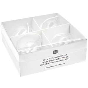 Glas-Eier-Set transparent 2-teilig 3,2 cm