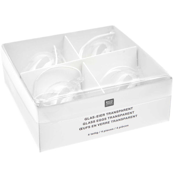 Glas-Eier-Set transparent 2-teilig 3,2 cm