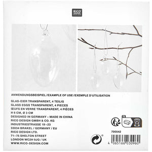 Glas-Eier-Set transparent 2-teilig 3,2 cm