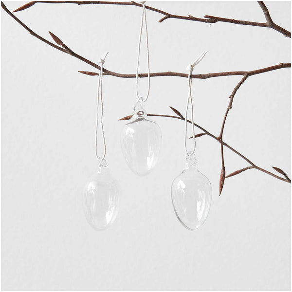 Glas-Eier-Set transparent 2-teilig 3,2 cm