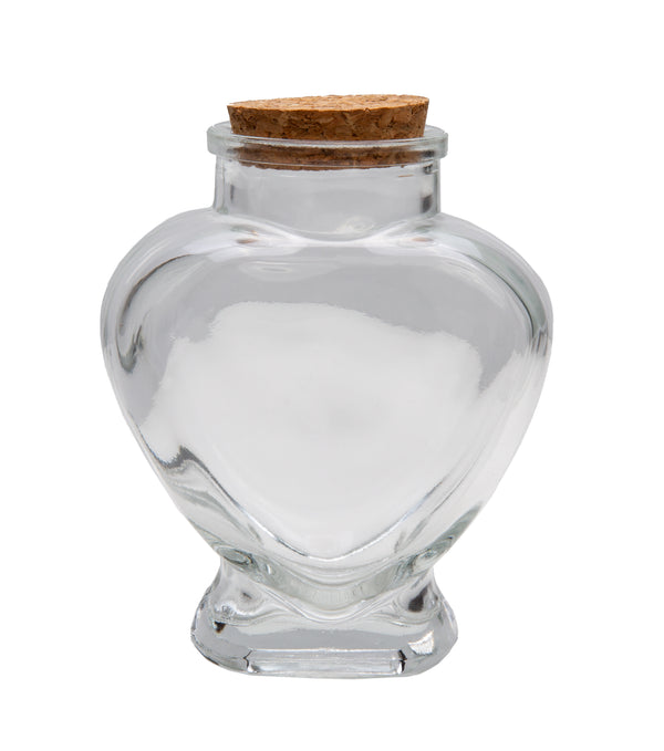 Glasflasche mit Korkverschluss herzförmig 8x10,3cm 160ml