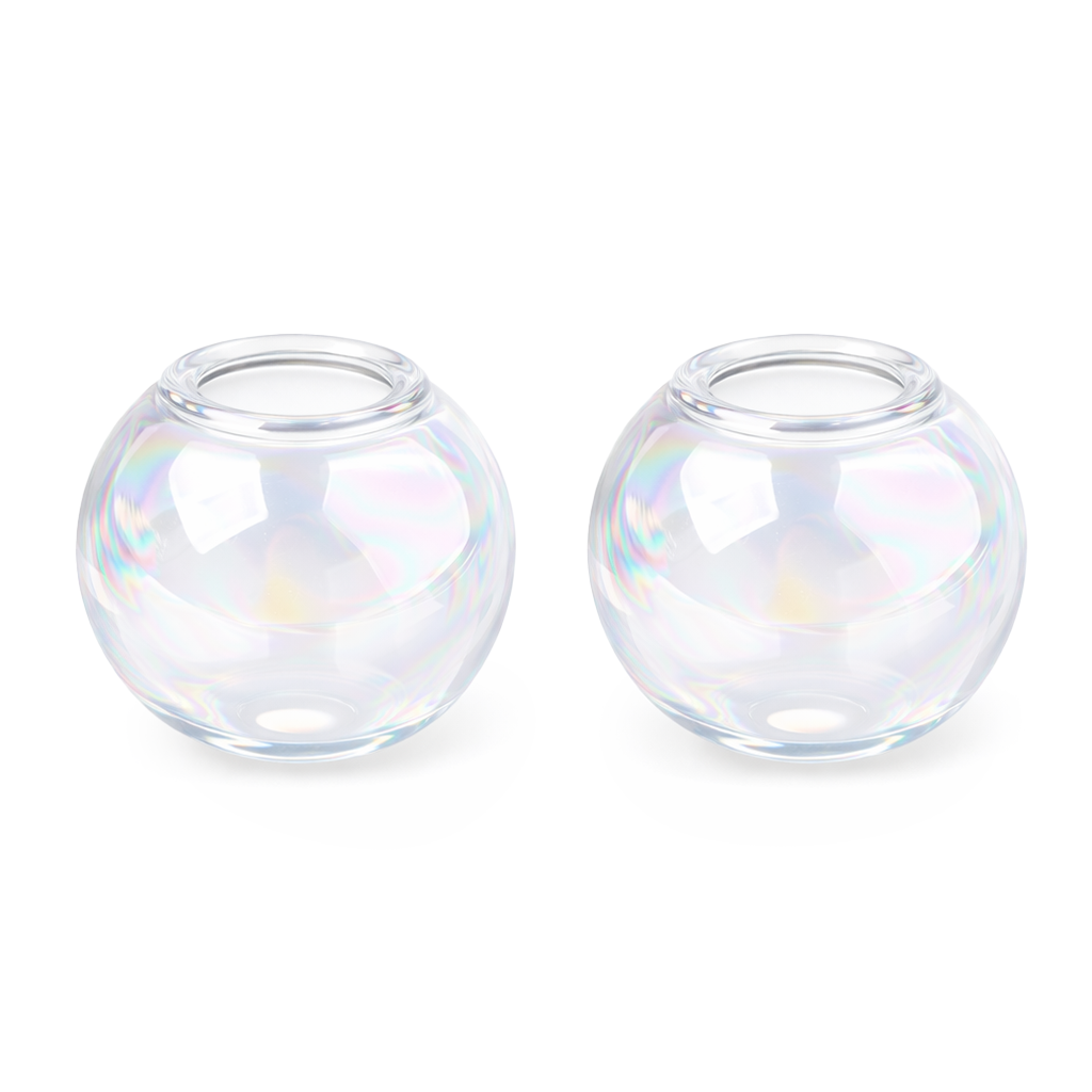 Glaskugel oben offen zum Befüllen AB Glanz 18mm Lochgröße 4mm 4 Stück
