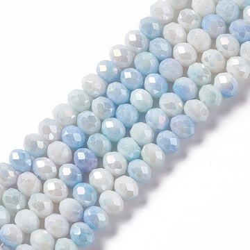 Glasperlen Abacus Ombre Light Sky Blue 8x6mm 60 Stück / Strang