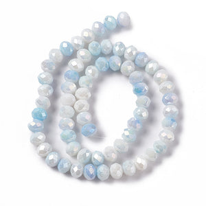 Glasperlen Abacus Ombre Light Sky Blue 8x6mm 60 Stück / Strang