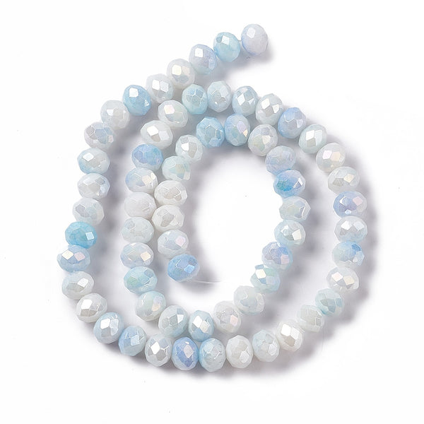 Glasperlen Abacus Ombre Light Sky Blue 8x6mm 60 Stück / Strang