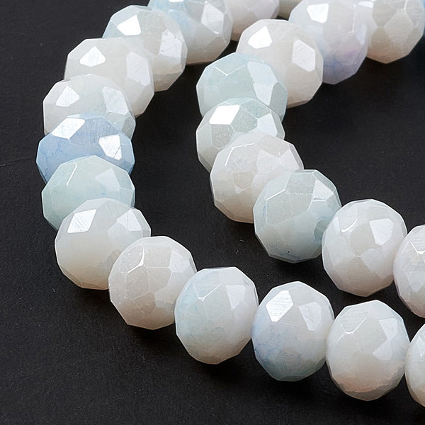 Glasperlen Abacus Ombre Light Sky Blue 8x6mm 60 Stück / Strang