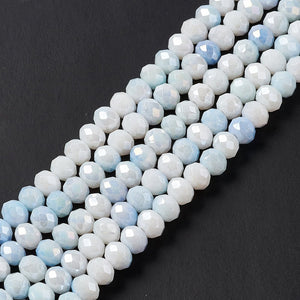 Glasperlen Abacus Ombre Light Sky Blue 8x6mm 60 Stück / Strang