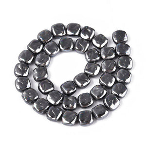 Glasperlen Quadrat Perlmuttglanz 10mm 37 Stück / Strang