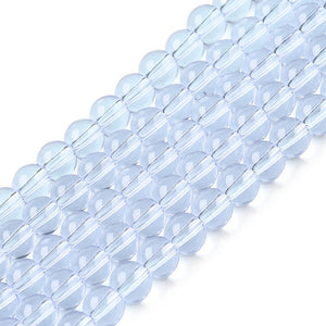 Glasperlen rund transparent hellblau 4mm 97 Stück / Strang