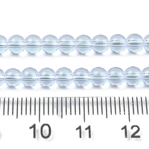 Glasperlen rund transparent hellblau 4mm 97 Stück / Strang
