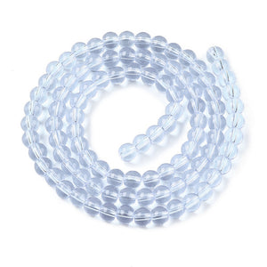 Glasperlen rund transparent hellblau 4mm 97 Stück / Strang