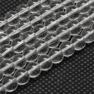 Kristallglasperlen rund Grade AA klar transparent 6mm 68 Stück / Strang