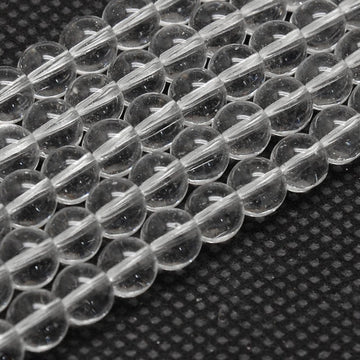 Kristallglasperlen rund Grade AA klar transparent 6mm 68 Stück / Strang