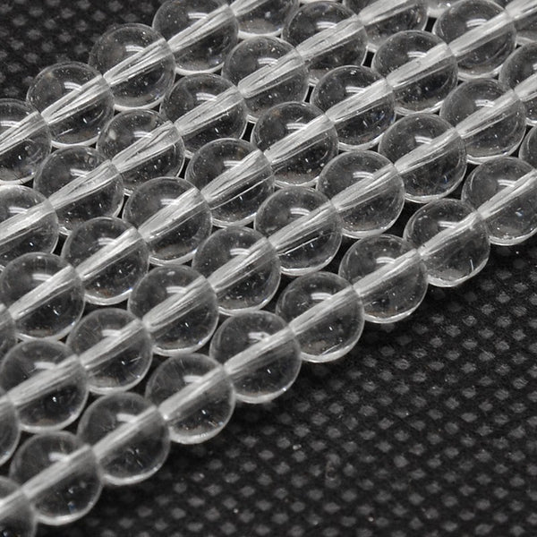 Kristallglasperlen rund Grade AA klar transparent 6mm 68 Stück / Strang