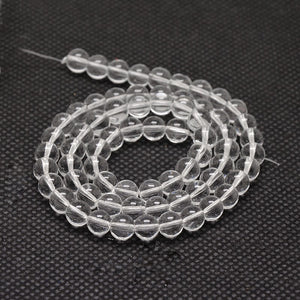 Kristallglasperlen rund Grade AA klar transparent 6mm 68 Stück / Strang