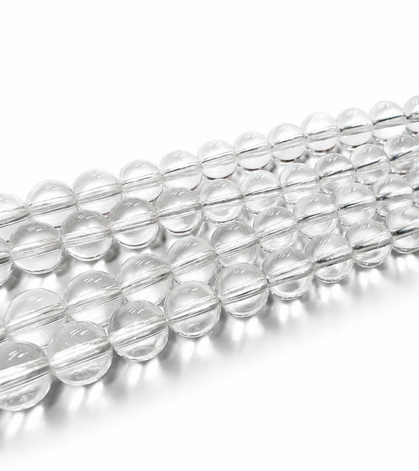 Kristallglasperlen rund Grade AA klar transparent 6mm 68 Stück / Strang