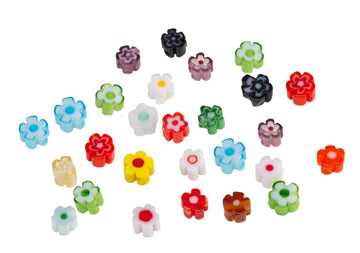 Glasperlen Blüten Mix 4mm 25 Stück