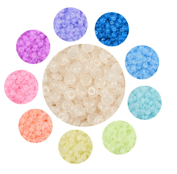 Glasperlen Donut Rondell transluzent Pastell 6,5x3mm 100 Stück