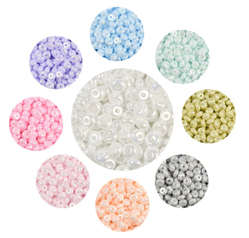 Glasperlen Donut Rondell opak Pastell 6,5x3mm 100 Stück