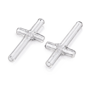 Kreuz-Glasphiole Lochgröße 5mm 76x35x9mm