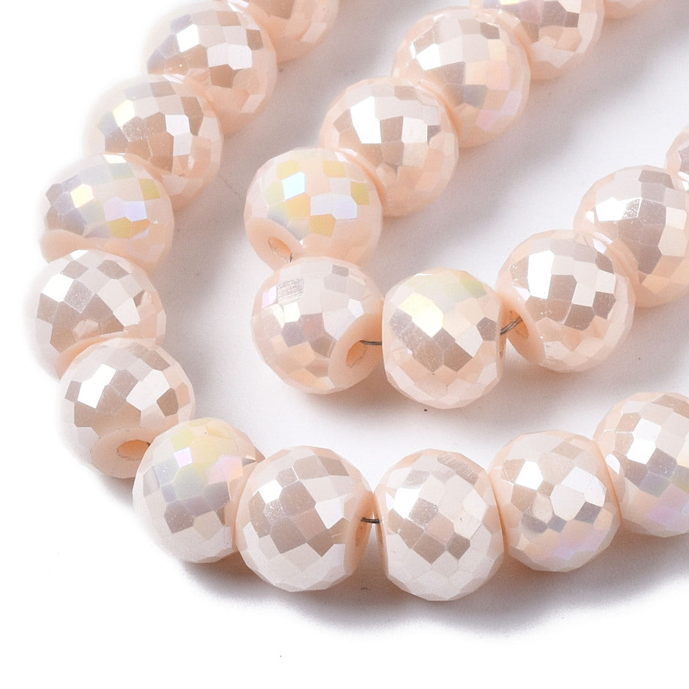 Glasperlen Abacus nude bedampft 8x6mm 75 Stk./Dose