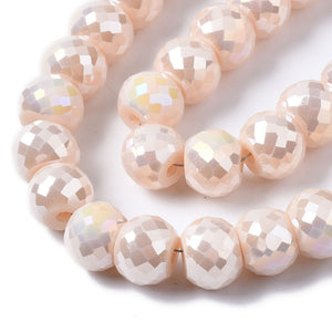 Glasperlen Abacus nude bedampft 8x6mm 75 Stk./Dose