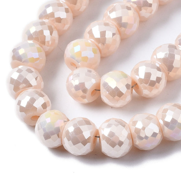 Glasperlen Abacus nude bedampft 8x6mm 75 Stk./Dose