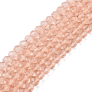 Glasschliffperlen Rondelle facettiert dark salmon 3,5x3mm 105 Stück / Strang