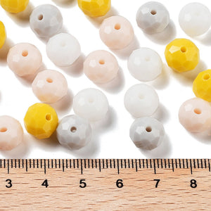 Glasschliffperlen Rondelle facettiert gelb-Mix 10x8mm 67 Stück / 60g